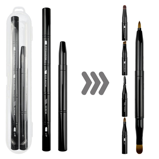 4 in 1 makeup brush, Detachable Eyeshadow Brush, Eyebrow Brush, Screw Brush, Retractable Lip Brush for Lipstick, Lip Gloss Double-Ended Lip Makeup Brushes with Cap Lipstick Brush Applicator Travel